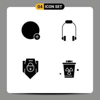 4 Thematic Vector Solid Glyphs and Editable Symbols of basic password ui phone web security Editable Vector Design Elements