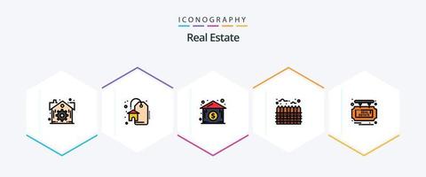 Real Estate 25 FilledLine icon pack including . real. real estate. estate. boundary vector