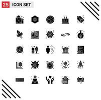 25 iconos creativos signos y símbolos modernos de prueba de conexión de tubo ecológico elementos de diseño vectorial editables dulces vector