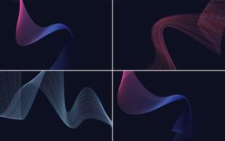 Collection of geometric minimal lines pattern set vector