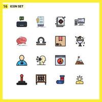 paquete de iconos de vectores de stock de 16 signos y símbolos de línea para elementos de diseño de vectores creativos editables de archivos de escritorio circulares de juegos personales