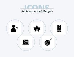 Achievements and Badges Glyph Icon Pack 5 Icon Design. award. win. achievement. insignia. badge vector