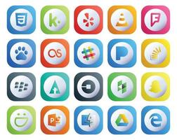 20 Social Media Icon Pack Including forrst overflow lastfm stock stockoverflow vector