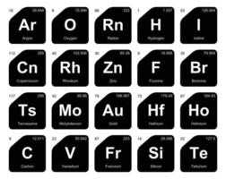 diseño de paquete de iconos de 20 tablas preiodicas de los elementos vector