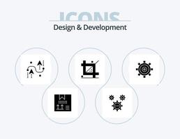 diseño y desarrollo paquete de iconos de glifos 5 diseño de iconos. diseño. codificación. ideas programación. diseño vector