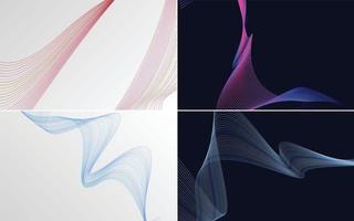 Collection of geometric minimal lines pattern set vector