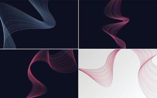 Collection of geometric minimal lines pattern set vector