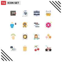 16 Thematic Vector Flat Colors and Editable Symbols of body product reference open box box Editable Pack of Creative Vector Design Elements