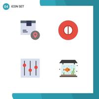 Pack of 4 Modern Flat Icons Signs and Symbols for Web Print Media such as box elements placeholder beliefs setting Editable Vector Design Elements