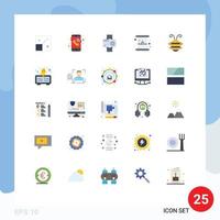 25 Universal Flat Colors Set for Web and Mobile Applications bee insect mubarak action eid card Editable Vector Design Elements