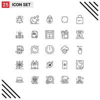 25 iconos creativos signos y símbolos modernos de clave de seguridad huevo de pascua flecha efectivo elementos de diseño vectorial editables vector