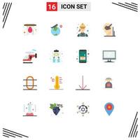 Pictogram Set of 16 Simple Flat Colors of helicopter idea electrician user mind Editable Pack of Creative Vector Design Elements