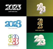 Big Collection of 2023 Happy New Year symbols Cover of business diary for 2023 with wishes vector