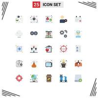 Modern Set of 25 Flat Colors Pictograph of calender heart bug love virus Editable Vector Design Elements