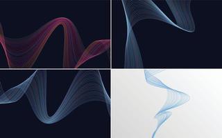 Collection of geometric minimal lines pattern set vector