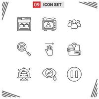 Set of 9 Commercial Outlines pack for product delivery man box users Editable Vector Design Elements