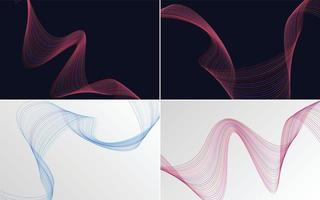 Collection of geometric minimal lines pattern set vector