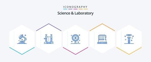 Science 25 Blue icon pack including biology. physics. biology. pendulum. search vector