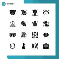 16 Solid Glyph concept for Websites Mobile and Apps investment speed bulb seo idea Editable Vector Design Elements
