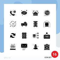 Stock Vector Icon Pack of 16 Line Signs and Symbols for internet shaping butler planet earth Editable Vector Design Elements