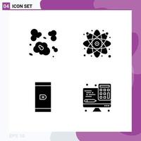 Pictogram Set of 4 Simple Solid Glyphs of air payment pollution laboratory calculator Editable Vector Design Elements