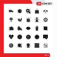 Universal Icon Symbols Group of 25 Modern Solid Glyphs of platform marketing support digital explore Editable Vector Design Elements