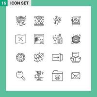 16 Universal Outline Signs Symbols of location leprechaun buds irish day Editable Vector Design Elements