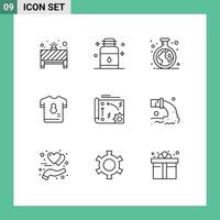 Pictogram Set of 9 Simple Outlines of soccer player spa kit tube Editable Vector Design Elements