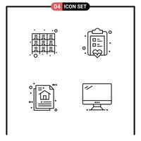 Line Pack of 4 Universal Symbols of cabinet architecture files checklist data architecture Editable Vector Design Elements