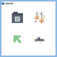 4 Thematic Vector Flat Icons and Editable Symbols of document up bulb lamps nature Editable Vector Design Elements