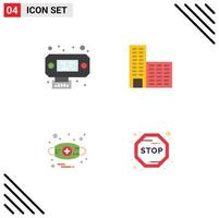 Pack of 4 Modern Flat Icons Signs and Symbols for Web Print Media such as connection mask architecture allergies journey Editable Vector Design Elements