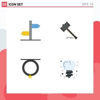 User Interface Pack of 4 Basic Flat Icons of direction law sign court accessories Editable Vector Design Elements
