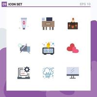 Set of 9 Modern UI Icons Symbols Signs for setting communication briefcase chat marketing Editable Vector Design Elements