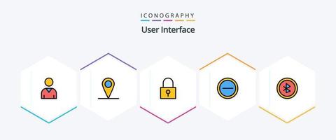 Interfaz de usuario Paquete de iconos de 25 líneas completas que incluye . interfaz de usuario. bloqueo de contraseña. ui usuario vector