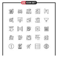 paquete de iconos vectoriales de stock de 25 signos y símbolos de línea para la tecnología de ducha de cabeza baño de limpieza elementos de diseño vectorial editables vector