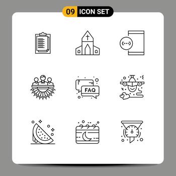 paquete de interfaz de usuario de 9 esquemas básicos de externalización de elementos de diseño de vectores editables para dispositivos de grupos de aplicaciones humanas