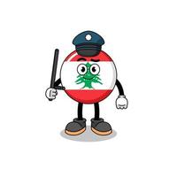 Cartoon Illustration of lebanon flag police vector