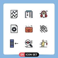 9 Creative Icons Modern Signs and Symbols of brief file game document play Editable Vector Design Elements