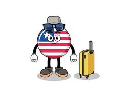liberia flag mascot doing vacation vector