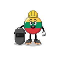 Mascot of lithuania flag as a welder vector