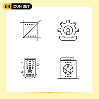 4 Creative Icons Modern Signs and Symbols of crop control web help tv Editable Vector Design Elements