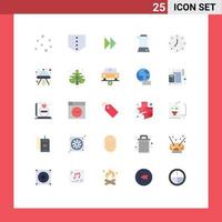 Group of 25 Flat Colors Signs and Symbols for craft media player video media machine Editable Vector Design Elements