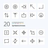 20 Symbols  Arrows Line icon Pack like repeat arrow navigate enlarge arrows vector