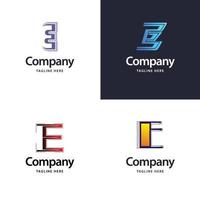 letra e diseño de paquete de logotipos grandes diseño de logotipos modernos y creativos para su negocio vector