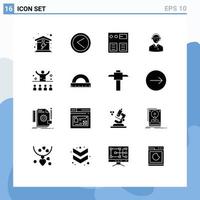 paquete de iconos de vector de stock de 16 signos y símbolos de línea para consultor en línea cliente flecha consultoría apoyo elementos de diseño de vector editables