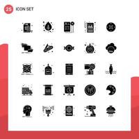 Universal Icon Symbols Group of 25 Modern Solid Glyphs of reporting accounting tree account job Editable Vector Design Elements