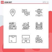 9 Creative Icons Modern Signs and Symbols of pharmacy female connection chemist park Editable Vector Design Elements