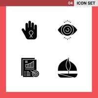 Set of Vector Solid Glyphs on Grid for stop report awareness science beach Editable Vector Design Elements