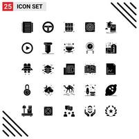 Group of 25 Modern Solid Glyphs Set for knowledge air learning fan computer Editable Vector Design Elements