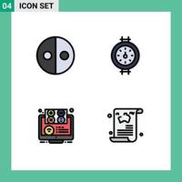 Universal Icon Symbols Group of 4 Modern Filledline Flat Colors of equality learning symbols pipe learning Editable Vector Design Elements